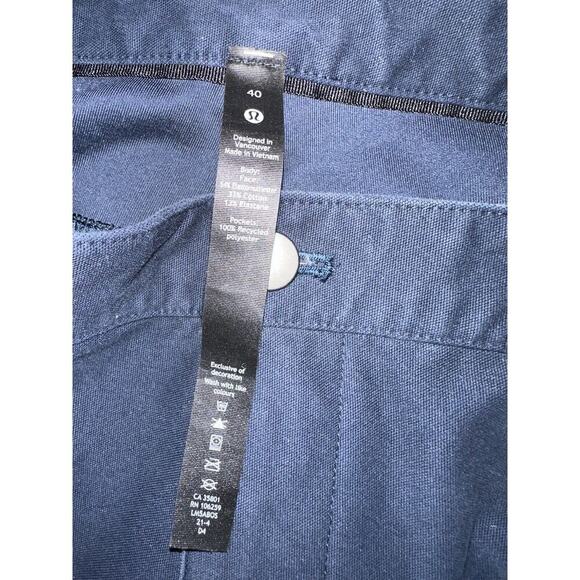 LULULEMON ABC straight Leg Pants Mens Sz 40‎ Navy Blue Warptreme Athleisure - Picture 7 of 12